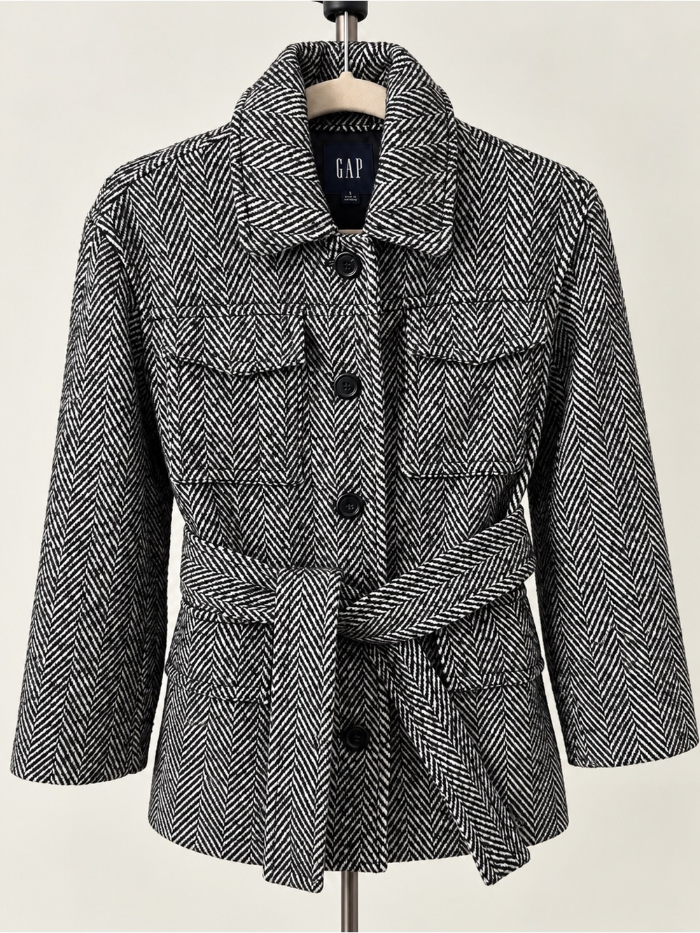 Gap Herringbone Belted Utility Jacket – XS